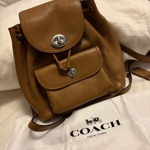 Coach Mini Turnlock Leather Rucksack Backpack